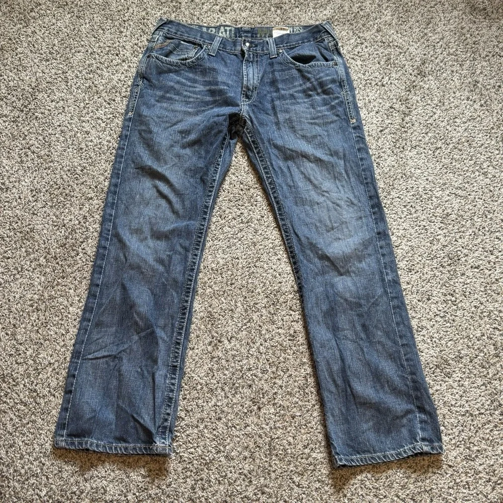 Ariat Jeans M5 Low Rise Straight Leg Fit Buffalo Nickle Men's 34x32 Whiskers Y2K